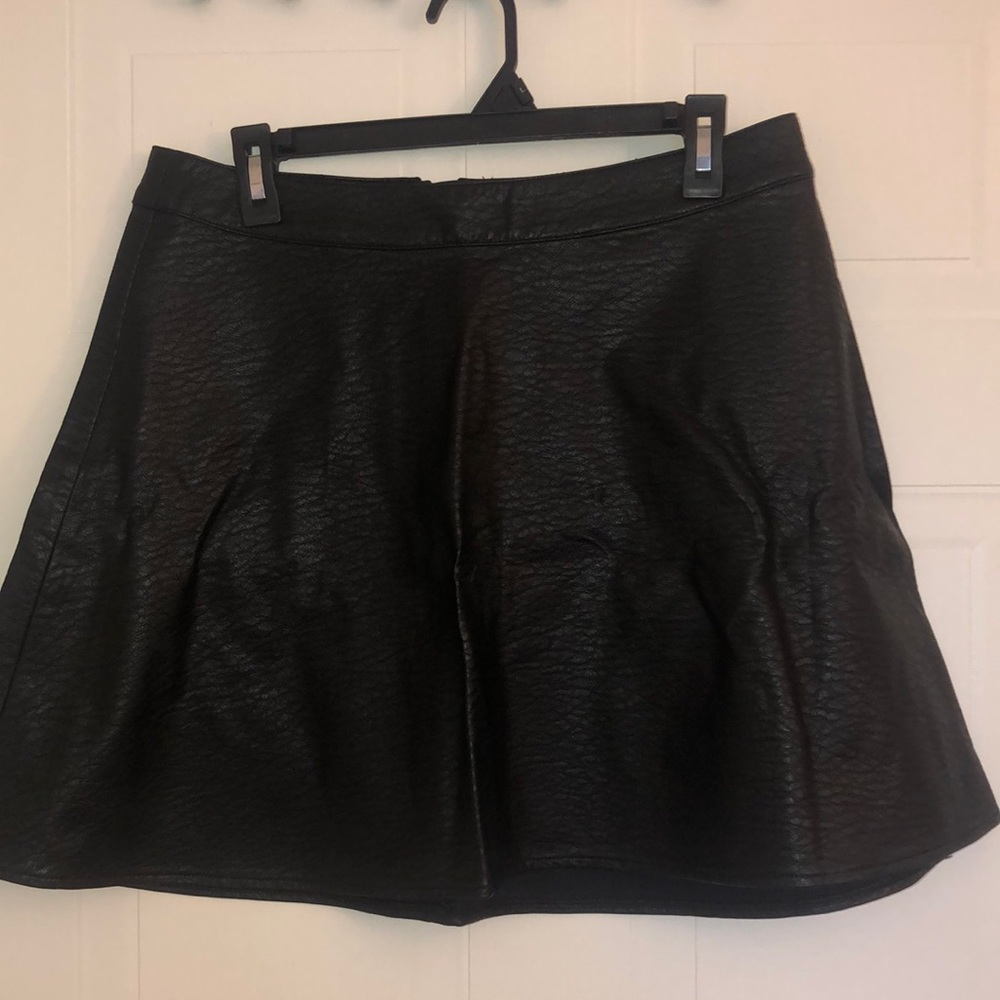 Black faux leather skirt